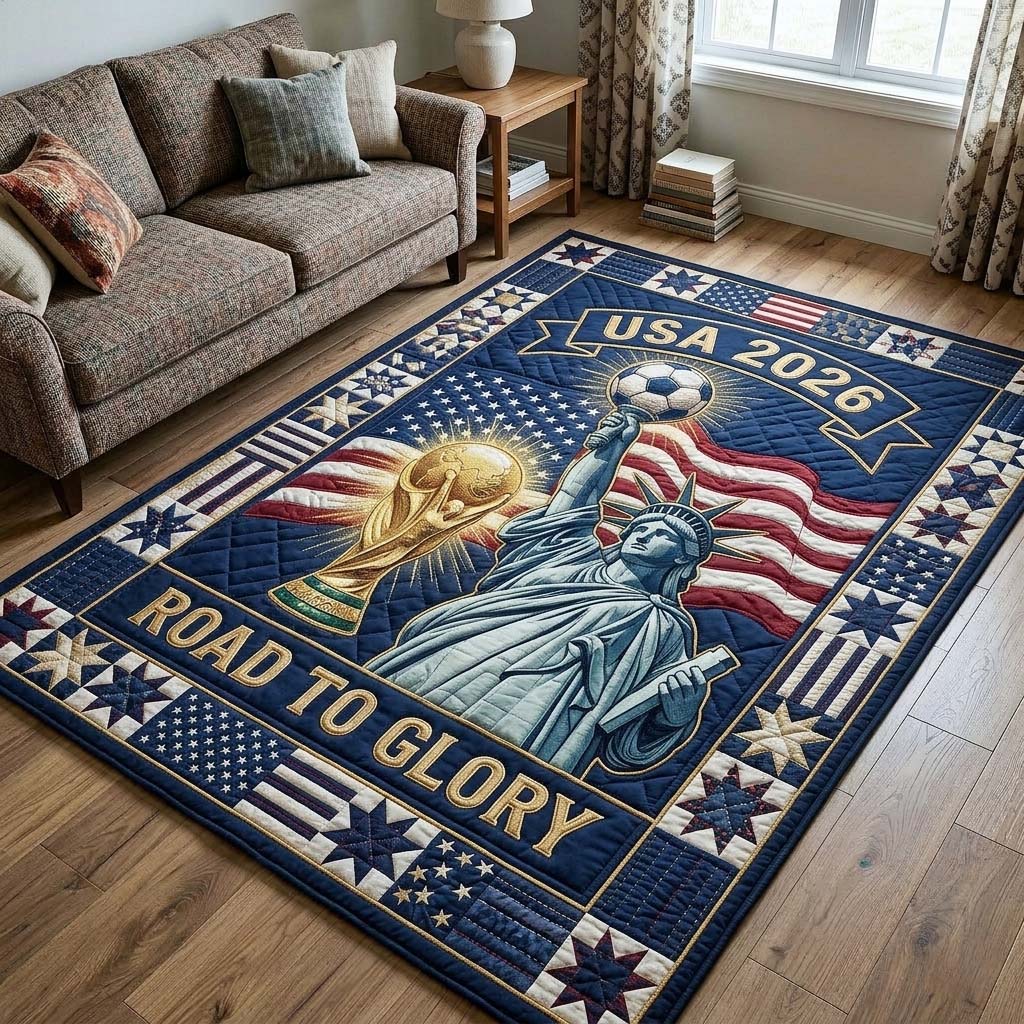 Liberty Goal area rug in a living room