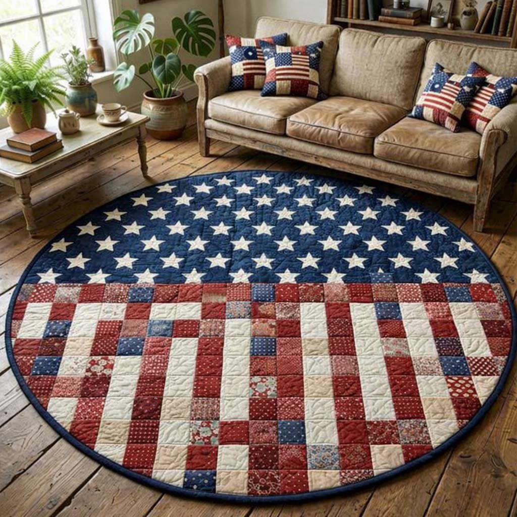 Liberty Heritage Round Mat Rug - washable non-slip printed rug