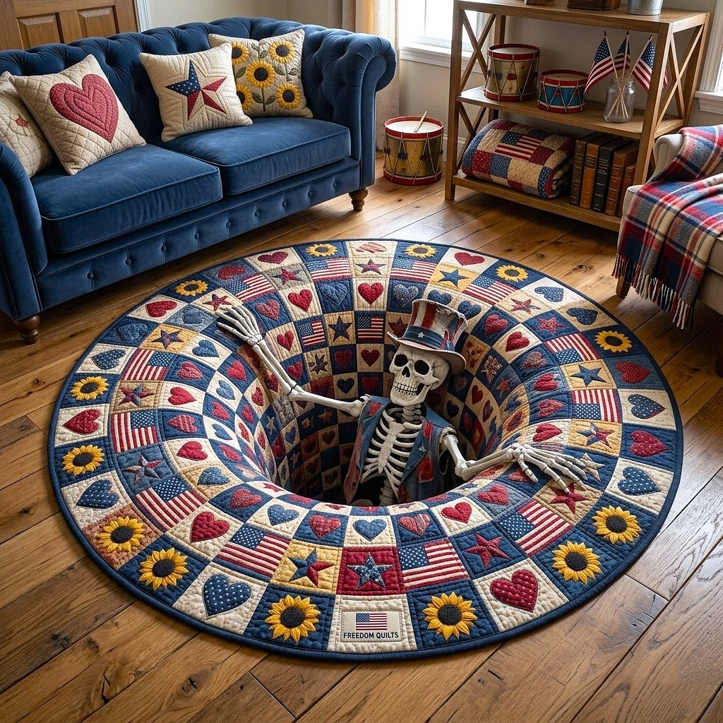 Liberty Legacy Round Mat Rug - washable non-slip printed rug