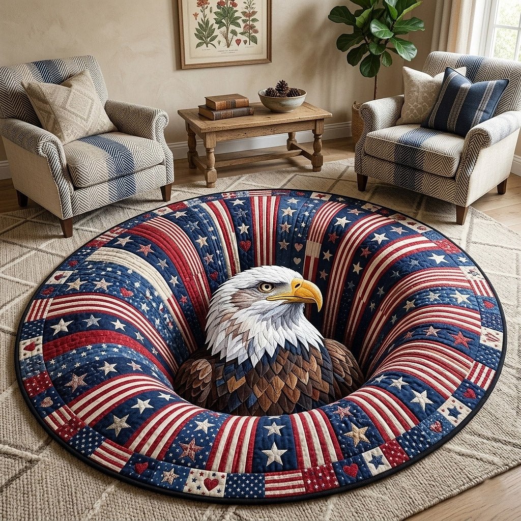 Liberty Legacy (Design 14) Round Mat Rug - washable non-slip printed rug