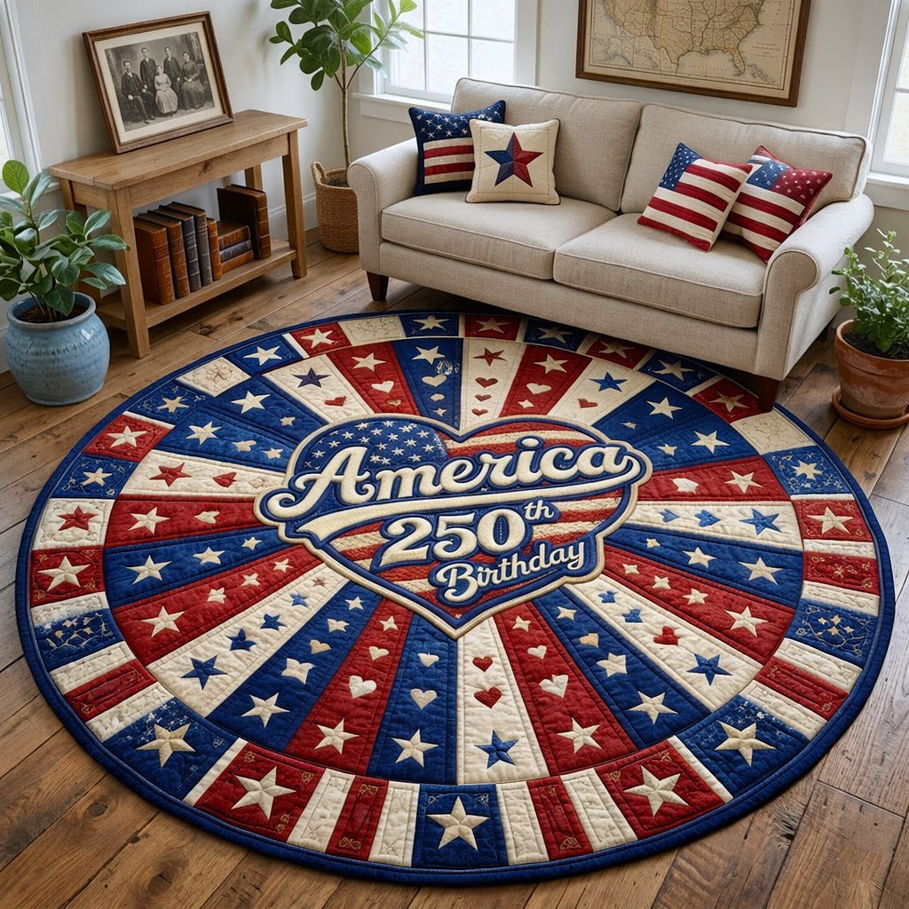Liberty Legacy (Design 13) Round Mat Rug - washable non-slip printed rug