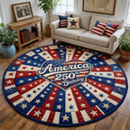 Liberty Legacy (Design 13) Round Mat Rug - washable non-slip printed rug