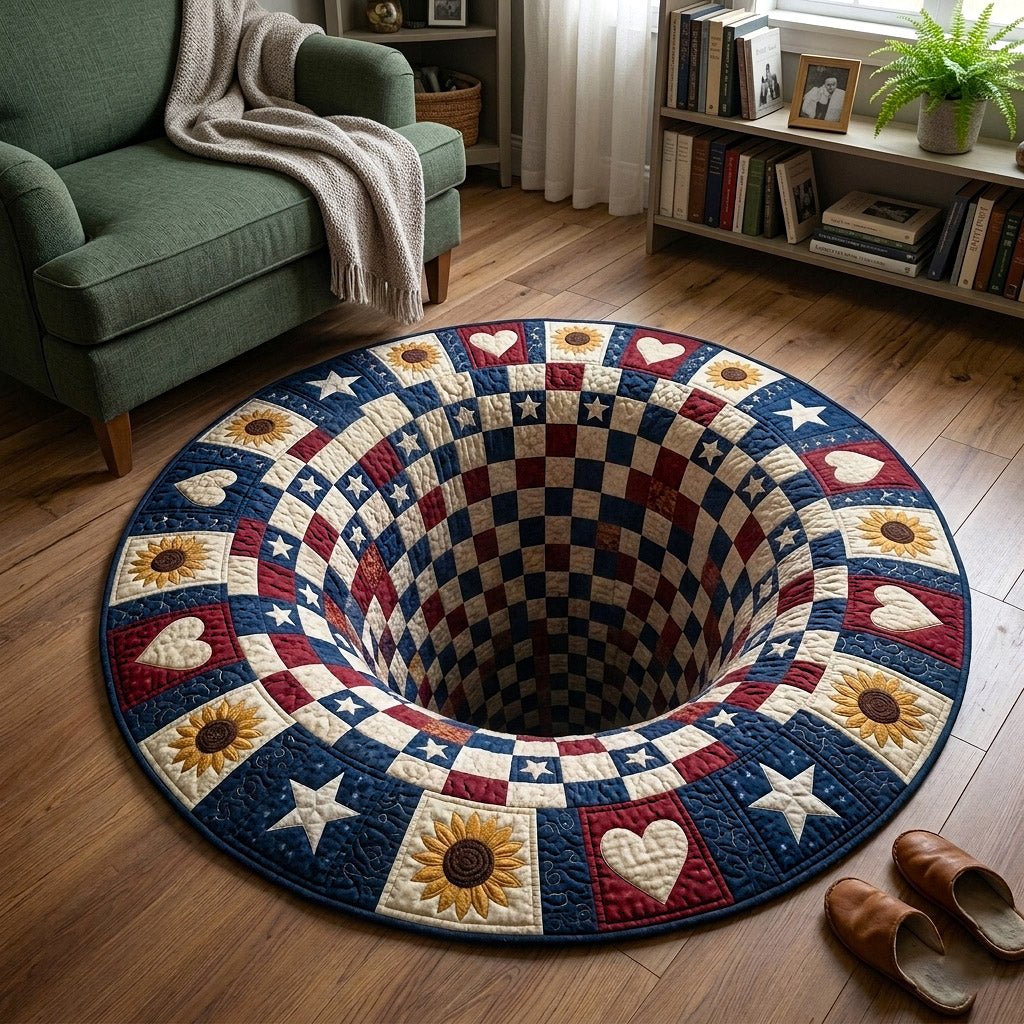 Liberty Legacy (Design 12) Round Mat Rug - washable non-slip printed rug