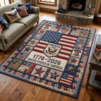 Liberty March area rug in a living room