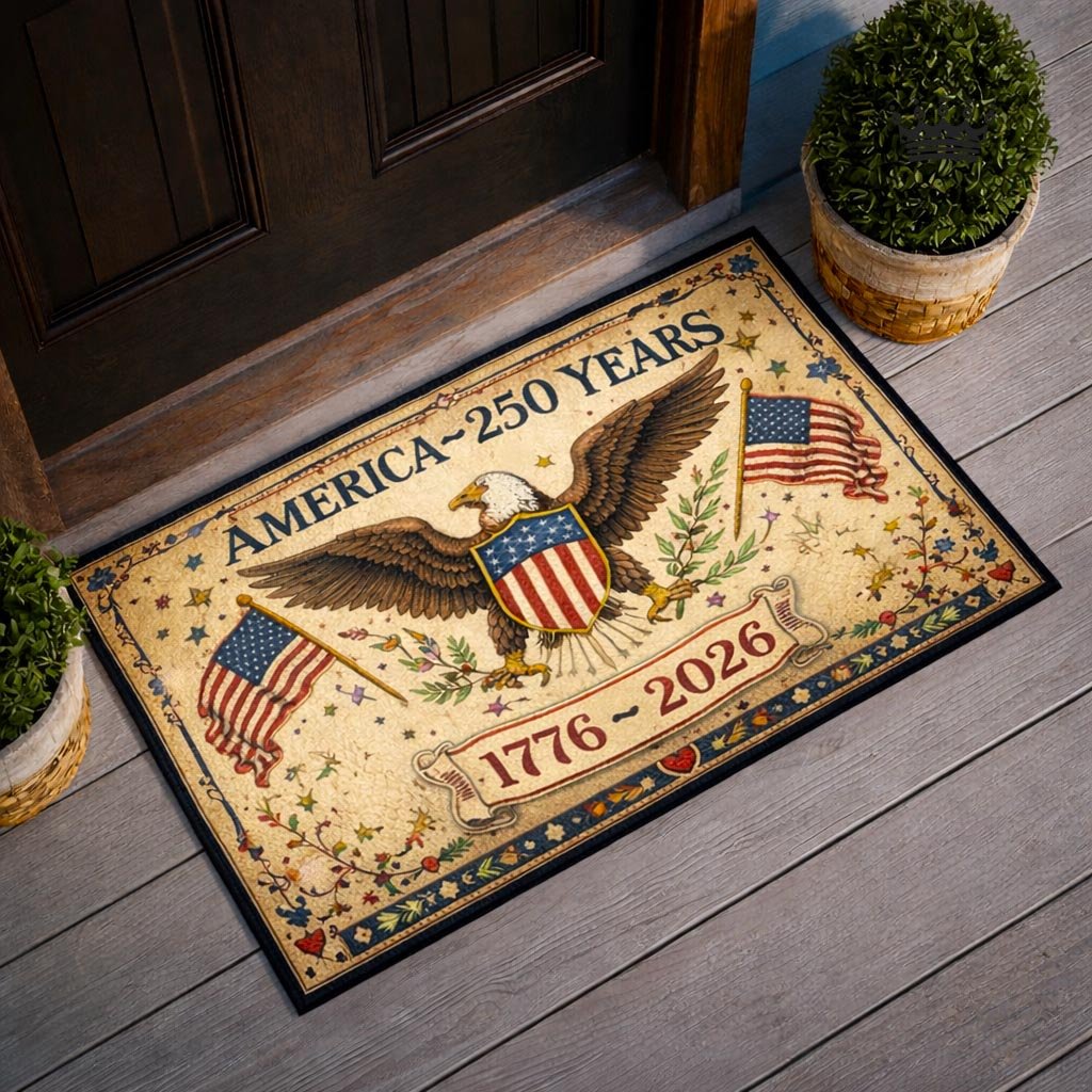 Liberty Stars Doormat - Patriotic Design | Printed Welcome Doormat