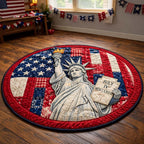 Liberty Tribute Round Mat Rug - washable non-slip printed rug