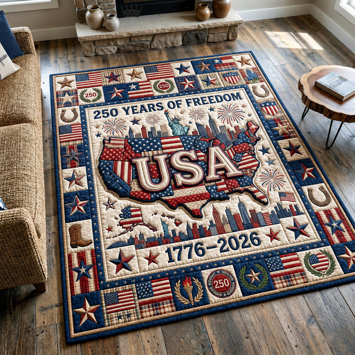 Liberty Voices area rug in a living room