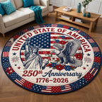 Liberty Voices Round Mat Rug - washable non-slip printed rug