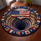 Liberty Wings Round Mat Rug - washable non-slip printed rug