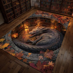 Library Dragon area rug in a living room
