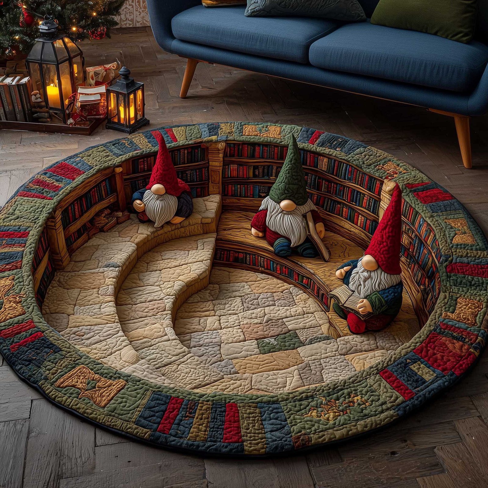 Library Guardian Round Mat Rug - Nature Design | Serene Home Decor