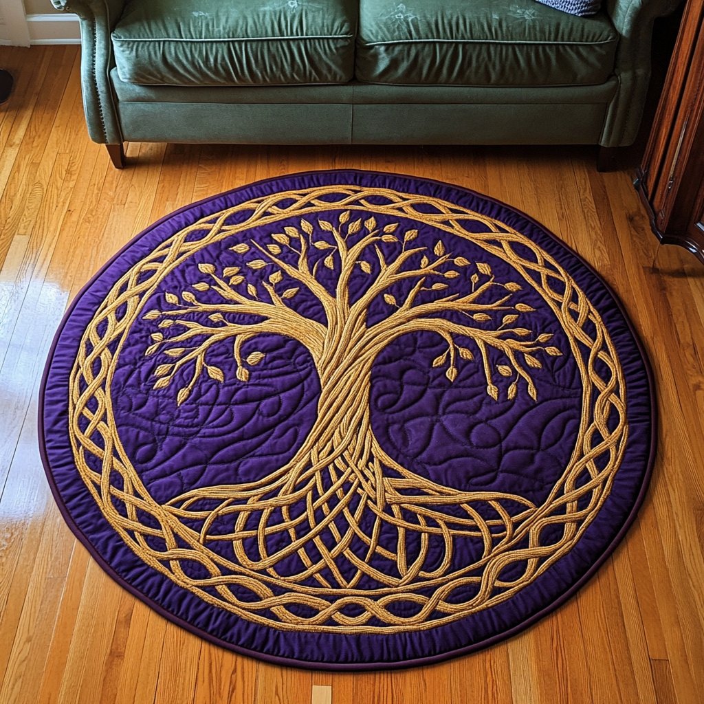 Life Embrace Round Mat Rug - washable non-slip printed rug