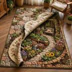 Lifted Garden area rug in a living room