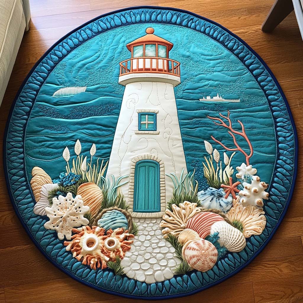 Light and Mist Round Mat Rug - washable non-slip printed rug
