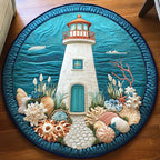 Light and Mist Round Mat Rug - washable non-slip printed rug