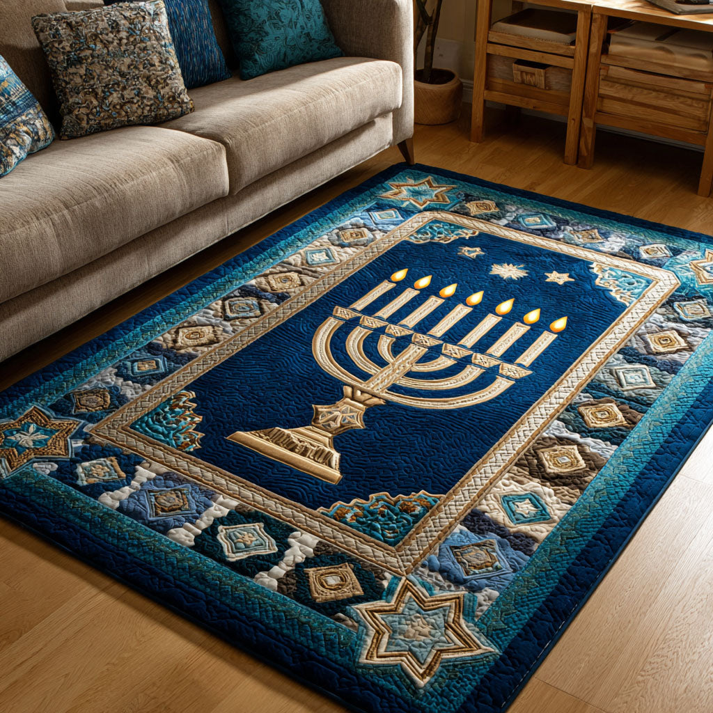 Light of Remembrance area rug in a living room