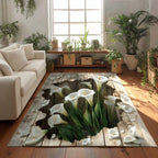Lily Bloom area rug in a living room