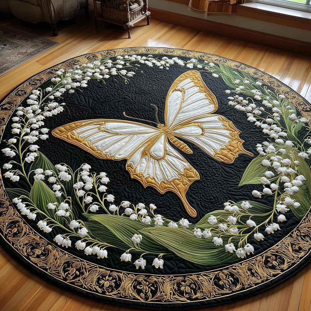 Lily of the Valley Elegance Round Mat Rug - Nature Design | Serene Home Decor
