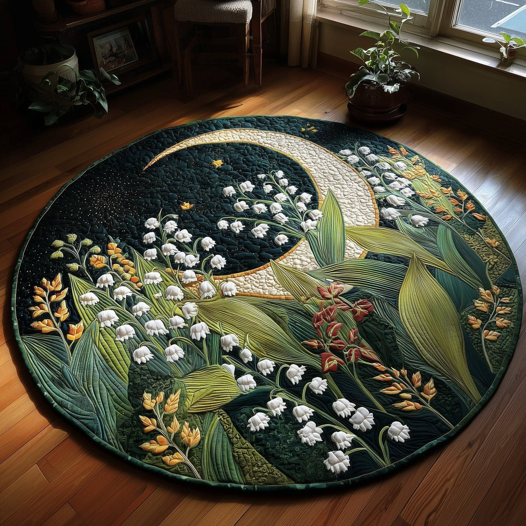 Lily of the Valley Round Mat Rug - Nature Design | Serene Home Decor