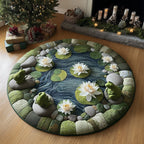 Lilykiss Hideaway Round Mat Rug - washable non-slip printed rug