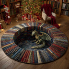 Literary Escape Round Mat Rug - Nature Design | Serene Home Decor