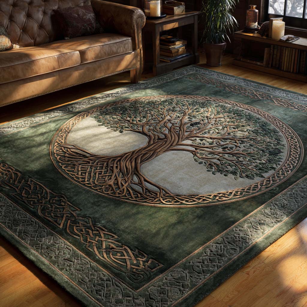 Living Axis area rug in a living room