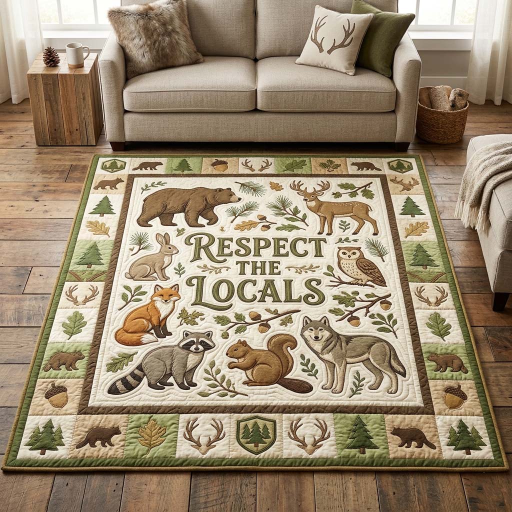 Local Wildlife area rug in a living room