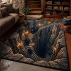 Lodge Bear area rug in a living room