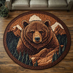 Lodge Life Round Mat Rug - washable non-slip printed rug