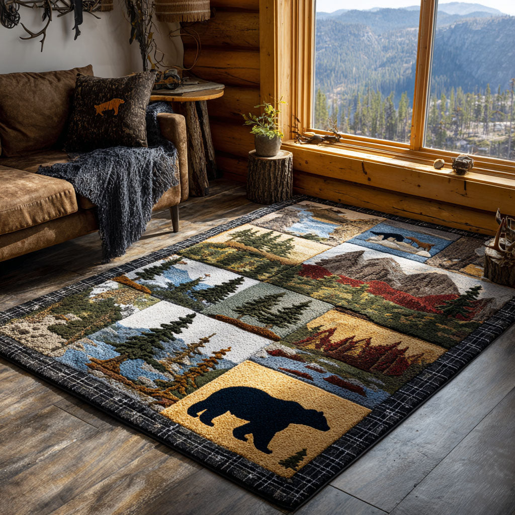 Lodge Whisper area rug in a living room