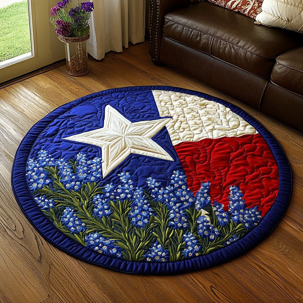 Lone Star Beauty Round Mat Rug - washable non-slip printed rug