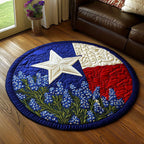 Lone Star Beauty Round Mat Rug - washable non-slip printed rug