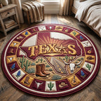 Lone Star Round Mat Rug - washable non-slip printed rug