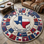 Lone Star (Design 6) Round Mat Rug - washable non-slip printed rug