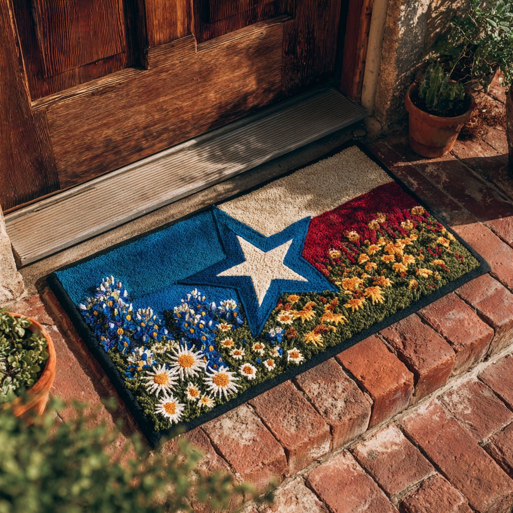 Lone Star Texas Flag Doormat - Patriotic Design | Printed Welcome Doormat