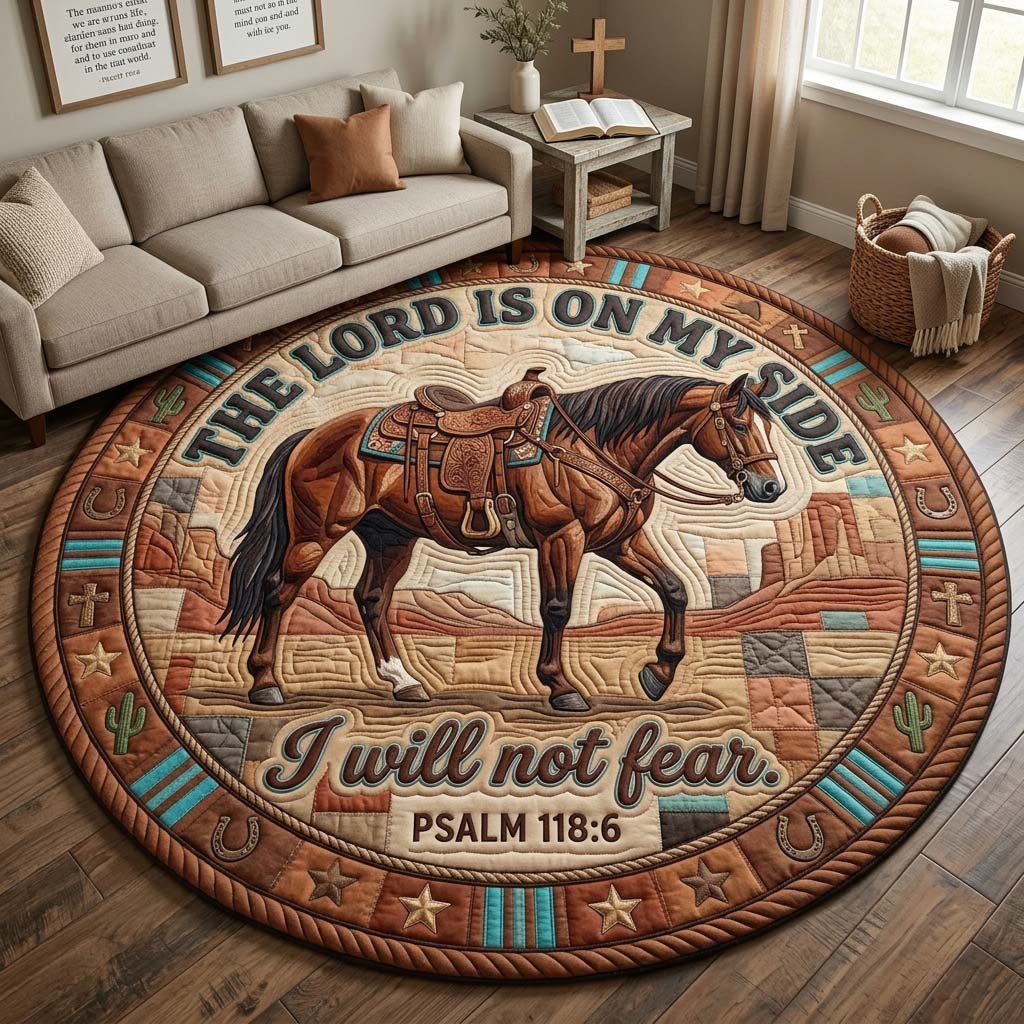 Lord By My Side Round Mat Rug - Nature Design | Serene Home Decor