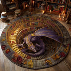 Lore Keeper Round Mat Rug - washable non-slip printed rug