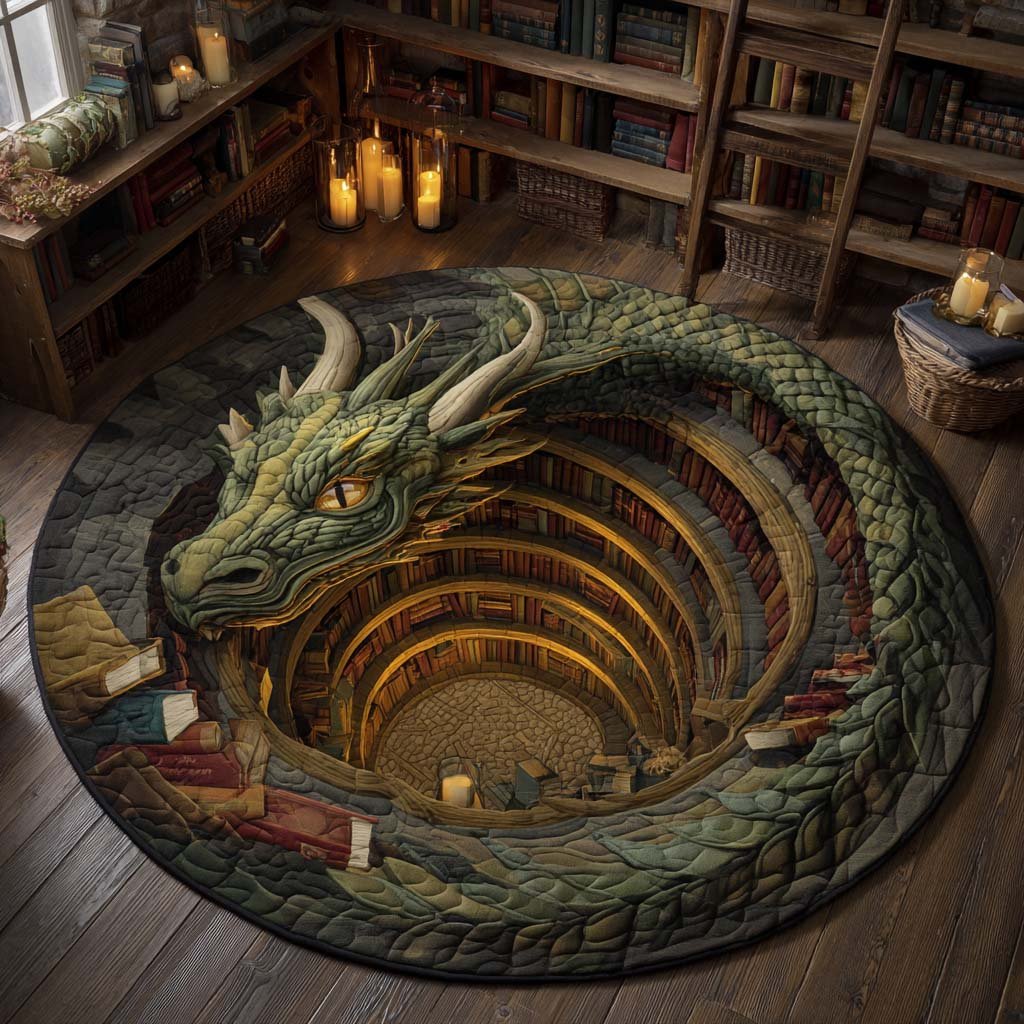 Lorekeeper Round Mat Rug - washable non-slip printed rug