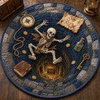 Lost Treasure Fall Qulited Round Mat Round Mat Rug - washable non-slip printed rug