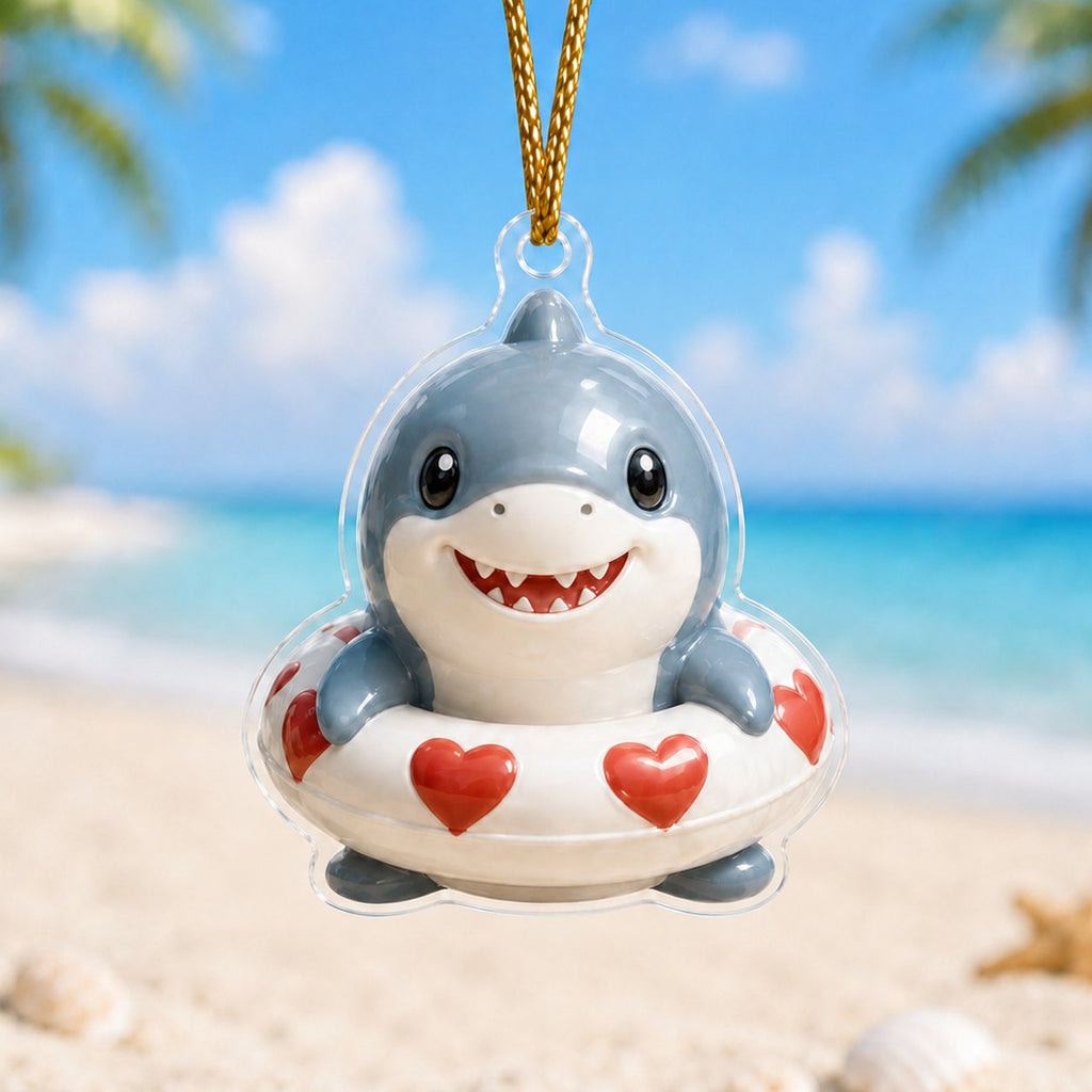 Love Float Shark Adorable Christmas Ornament