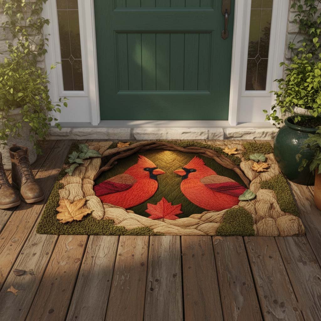 Love Cardinal Doormat - Nature Design | Printed Welcome Doormat