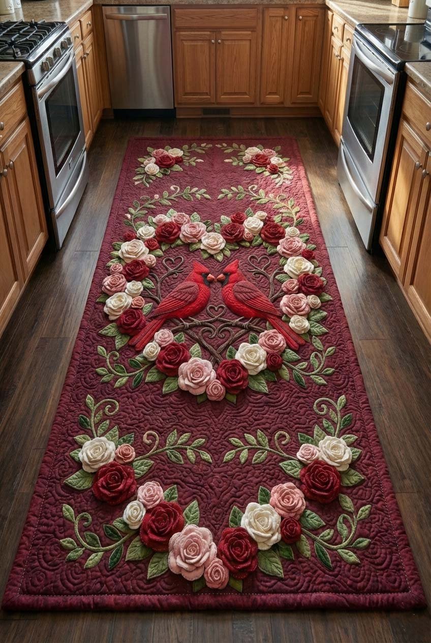 Love Cardinal Runner Rug - Nature Design | Serene Runner Rug