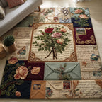 Love Letters area rug in a living room