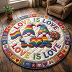 Love Pride (Design 5) Round Mat Rug - washable non-slip printed rug