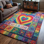 Love Spectrum Bloom area rug in a living room