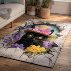 Lovely Cat area rug in a living room