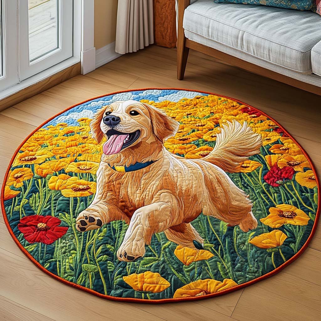 Loyal Friend Round Mat Rug - washable non-slip printed rug