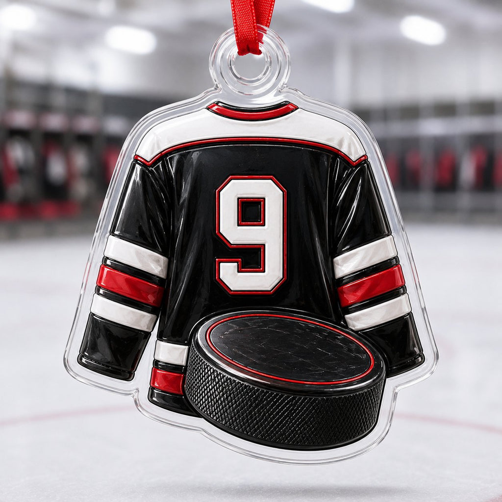 Lucky Number Hockey Jersey Christmas Ornament