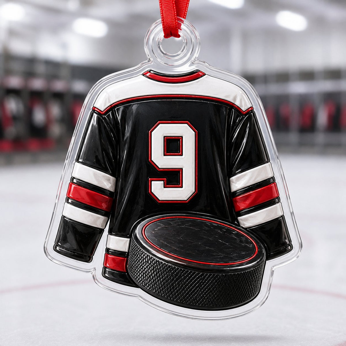 Lucky Number Hockey Jersey Christmas Ornament