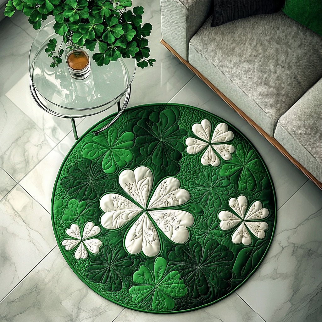 Lucky Charm Quilt Round Mat Rug - washable non-slip printed rug